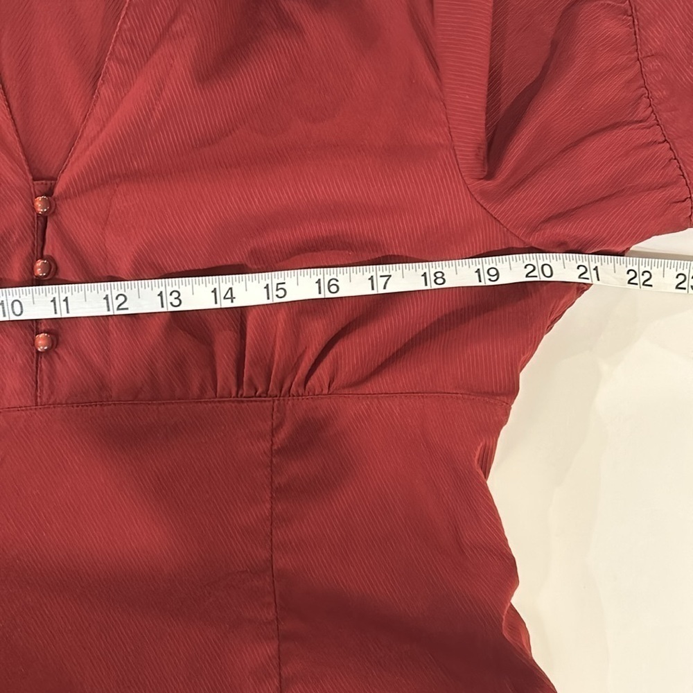 Reitman Petite Blouse Short Sleeves side zipper cuff sleeves burgundy Size XL P - Picture 8 of 12